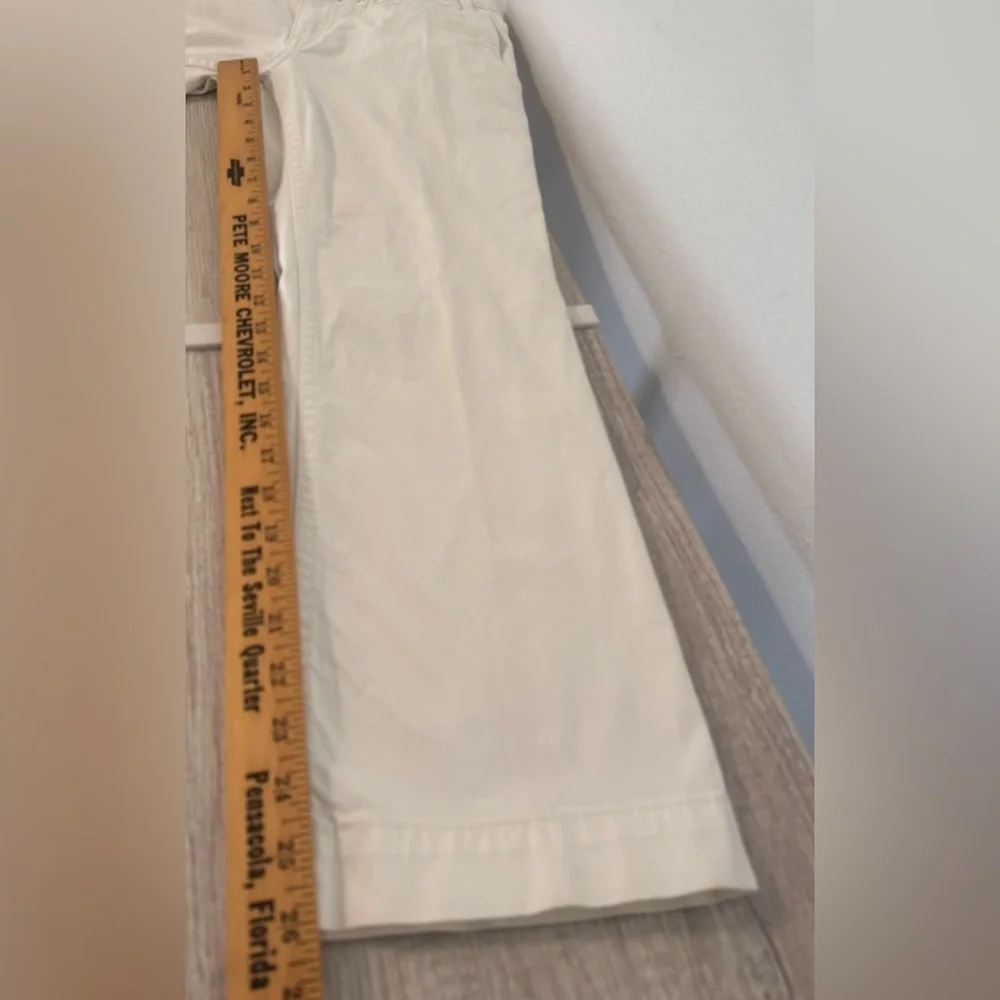 Tory Burch White Chino Ankle Length Pants Mid Rise Size 27 *Read